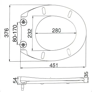 Euroshowers Top Fix Opal One Soft Close Toilet Seat