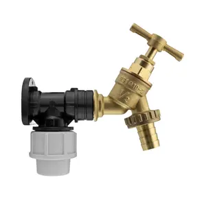 outside tap kit,20mm mdpe wallplate/elbow backplate+ bib tap+ptfe tape,brass garden tap for hose