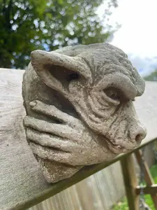 Hanging Gremlin Stone Statue Outdoor Garden Ornament British Made Gremlin Sculpture