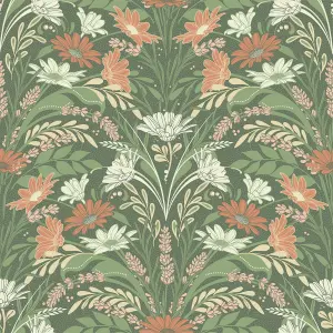 Galerie Sommarang 2 Green Varmdo Floral Wallpaper Roll