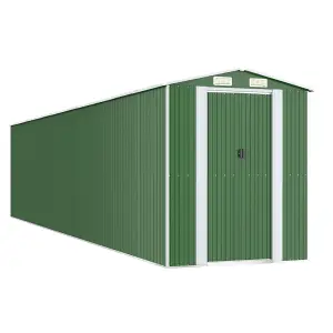 Berkfield Garden Shed Green 192x938x223 cm Galvanised Steel