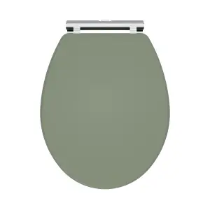 Traditional Soft Close, Top Fix Wooden Toilet Seat (Suitable for Kinston Balterley Toilets) - Satin Green