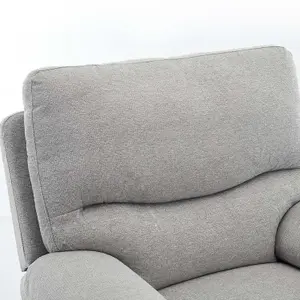 Fosse 1 + 2  Seater Manual Recliner Fabric Modern Living Sofa Light Grey