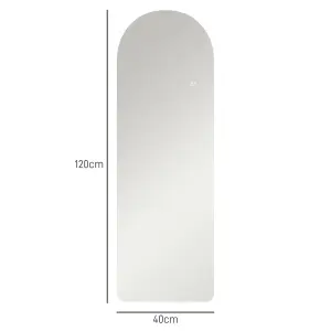 HOMCOM Full Length Wall Mirror with Lights Dimming and 3 Colour Adjustable