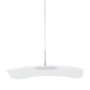 Luminosa Modern LED Hanging Pendant Chrome, Clear, Warm White 3000K 550lm