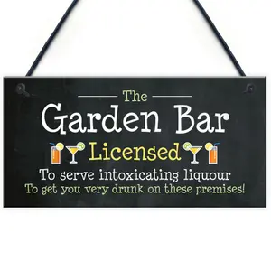 Funny Garden Bar Sign Licensed Plaque Home Bar Pub Man Cave Sign Gift