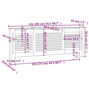 Sturdy and Durable MDF Radiator Cover 205 cm