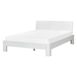 Wooden EU Double Size Bed White ROYAN