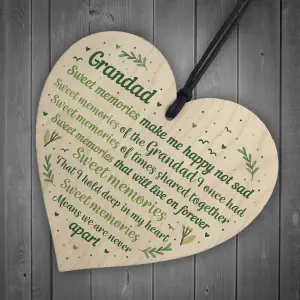 Red Ocean Grandad Grandfather Memorial Plaques For Graveside Handmade Wooden Hanging Heart Plaque Christmas Decoration Bauble