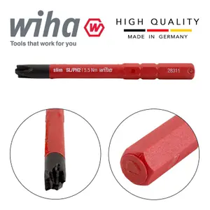 Wiha Slimbit Screwdriver Plusminus Phillips SL PH2 1000v VDE Electrician 34588