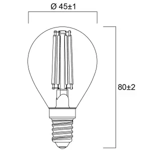 Sylvania ToLEDo Clear Retro Ball Warm White E14 4.5W LED Bulb - 4 Pack