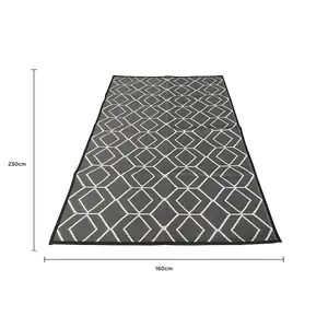 Grey Diamond Lightweight Weatherproof Outdoor Rug 160x230cm