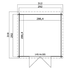 Lasita Osland Sacramento - 2.92m x 2.92m - Pent Roof Log Cabin Summer House