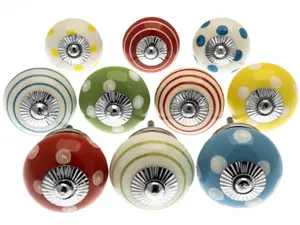 MangoTreeKnobs - Mixed Coloured Ceramic Cupboard Knobs Drawer Pulls Kitchen Knobs Cabinet (MG-98)