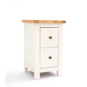 Aubusson 2 Drawer Bedside Table Off White