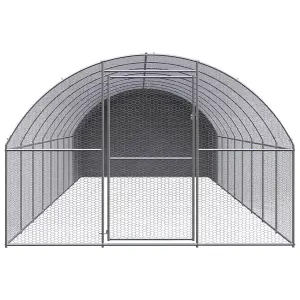 Outdoor Chicken Coop 3x10x2 m Galvanised Steel