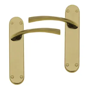 Intelligent Hardware - Internal Door Handle - Scimitar - Lever on Backplate - Lever Latch Furniture - Matt Antique Brass