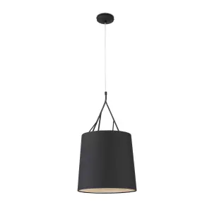 Luminosa Tree 1 Light Ceiling Pendant Black with Shade, E27