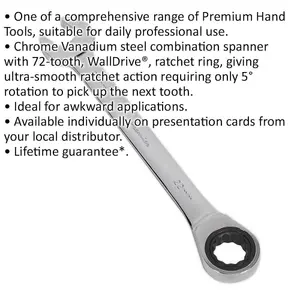 High-Performance 22mm Ratchet Combination Spanner in Chrome Vanadium Steel