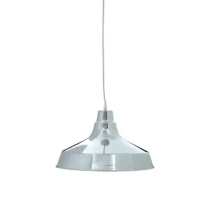 Interiors by Premier Brinn Chrome Metal Pendant Light