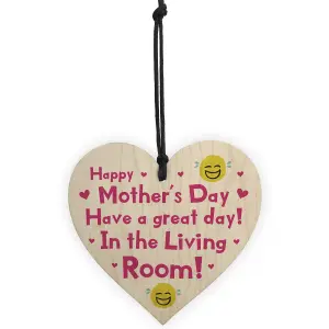 Red Ocean Funny Mothers Day Gifts Lockdown Wooden Heart Gift For Mum Novelty Gift For Her