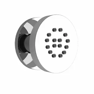 Flora 3 Dial 3 Way Round Set - Shower LED Head, Handset & Body Jets