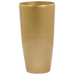 Beliani Modern Plant Pot TSERIA Stone Gold