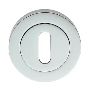 50mm Lock Profile Round Escutcheon 10mm Depth Concealed Fix Polished Chrome