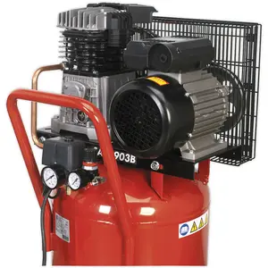 90 Litre Vertical Belt Drive Air Compressor - 3hp Motor - Quick Release Coupling