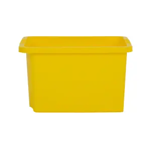 Wham 4x Stack & Store 24L Yellow Plastic Storage Boxes. Home, Office, Classroom, Playroom, Toys, Books. L42 x W32 x H25cm