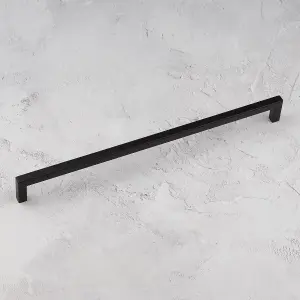 320mm Matt Black Cabinet Handle Square Cupboard Door Drawer Pull Wardrobe Furniture Replacement Upcycle