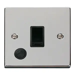 Polished Chrome 1 Gang 20A DP Switch With Flex - Black Trim - SE Home