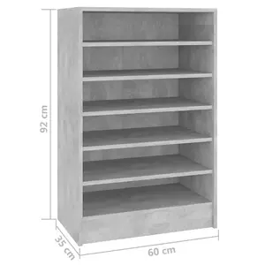 Berkfield Shoe Cabinet Concrete Grey 60x35x92 cm Engineered Wood