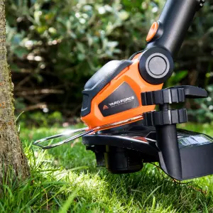 Yard Force 40V 30cm Cordless Grass Trimmer with Adjustable Head, Plant Guard and Wheel Support  LT G30W - Bare Unit