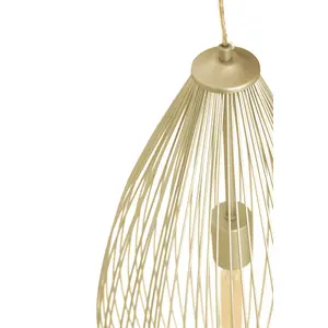 Interiors By Premier Versatile Gold Iron Pendant Light, Effortlessly Maintained Down Light Wall, Contemporary Ceiling Light