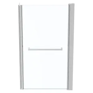 Ideal Standard Tempo Straight 1 panel Clear glass Bright Silver effect frame Bath screen, (W) 830mm (H) 1405mm