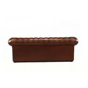 Chesterfield 3 Seater Antique Tan Real Leather Sofa Bespoke In Classic Style