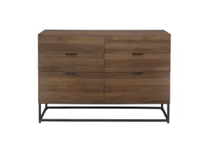 Birlea Houston 6 Drawer Chest Walnut