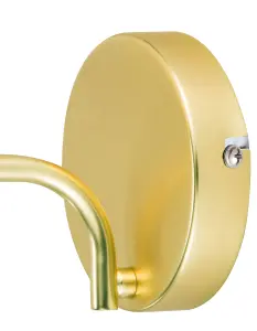 GoodHome Baldaz Matt Brass effect Wall light