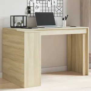 Berkfield Office Desk Sonoma Oak 123.5x73.5x75 cm Engineered Wood