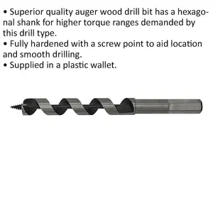 High-Performance 14mm x 155mm Auger Wood Drill Bit with Hexagonal Shank for Woodworking