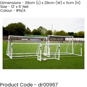 12 x 6 Feet Match Approved Football Goal Post Spare Net - All Weather Outdoor