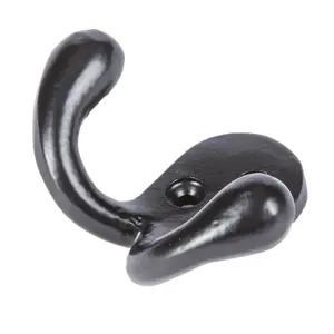 Hammer & Tongs - Double Coat Hook - W70mm x H50mm - Black