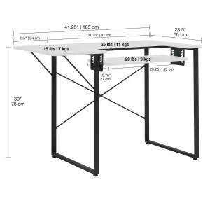 Dart Sewing Machine Table With Folding Top In Charcoal Black / White