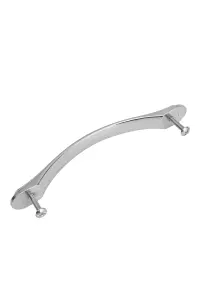 Brushed Metal Curved Bow Kitchen Cabinet Handles Drawer Door Cupboard Wardrobe Furniture Pull Handle Silver,L13cm,Pair