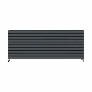 Right Radiators 1600x590 mm Horizontal Vertical Oval Column Radiator Double Panel Rads Anthracite