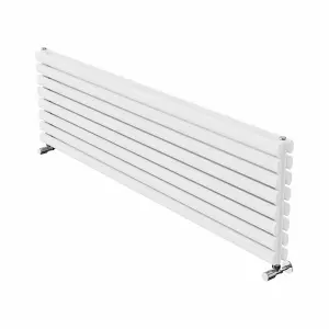 Rinse Bathrooms 472x1600mm White Horizontal Radiator Double Column Oval Panel Radiators Central Heating