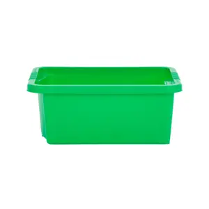 Wham 4x Stack & Store 16L Green Plastic Storage Boxes. Home, Office, Classroom, Playroom, Toys, Books. L42 x W32 x H17cm