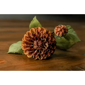 Hill Interiors Dahlia Deep Mustard Stem Faux Plant