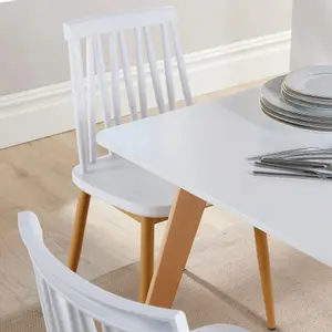 Home Source Trinity Table and 2 White  Lucy Chairs